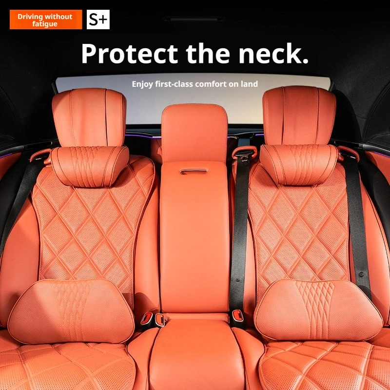 Car Seat Headrest Neck Pillow, Luxurious 3D Ergonomic Travel Neck Rest, Soft Fluffy Comfortable Neck Support, Memory Foam