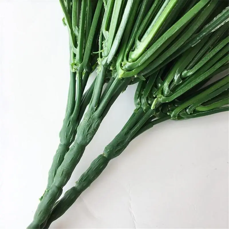 5PCS Artificial Plants Plastic Twigs Green Grass Fake Plants Twigs Leaves Grass Flower Arrangement Wedding Party Home Decor