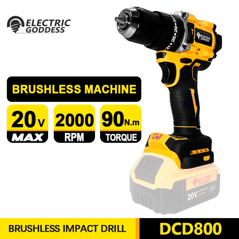 

Electric Goddess Brushless Motor For Dewalt 20V Battery ﻿Electric Impact Drill Cordless Multifunctional Power Tool