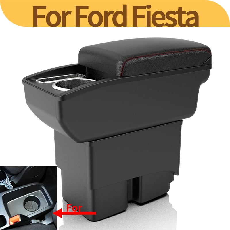 

For Ford Fiesta armrest Ford Fiesta MK7 dedicated car center console storage box modification 2009-2017 car interior accessories