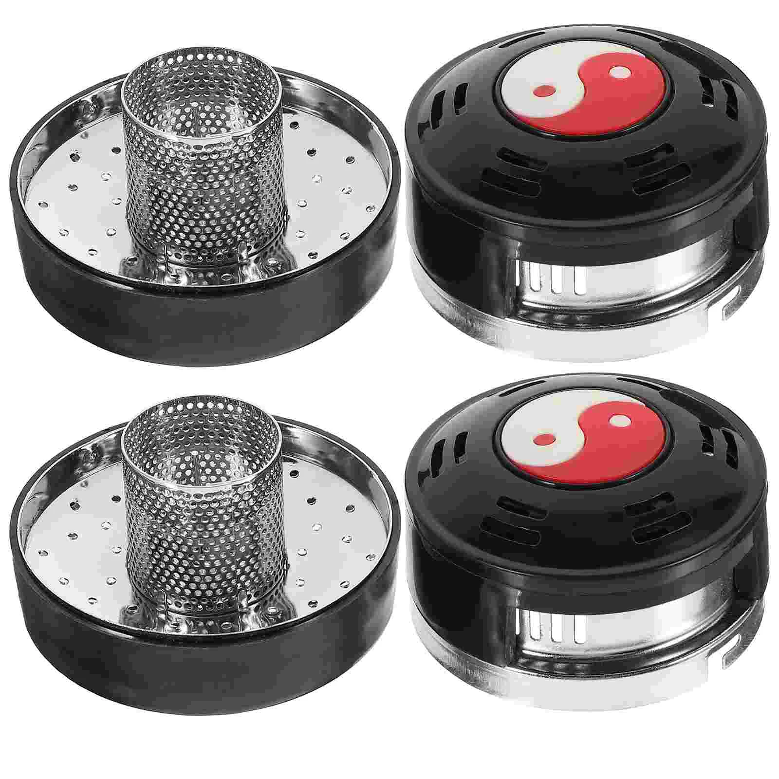 2Pcs Stainless Steel Moxa Heat Tank Jar Moxibustion Box for Muscle Soreness Pain moxa cone burner moxa cone holder