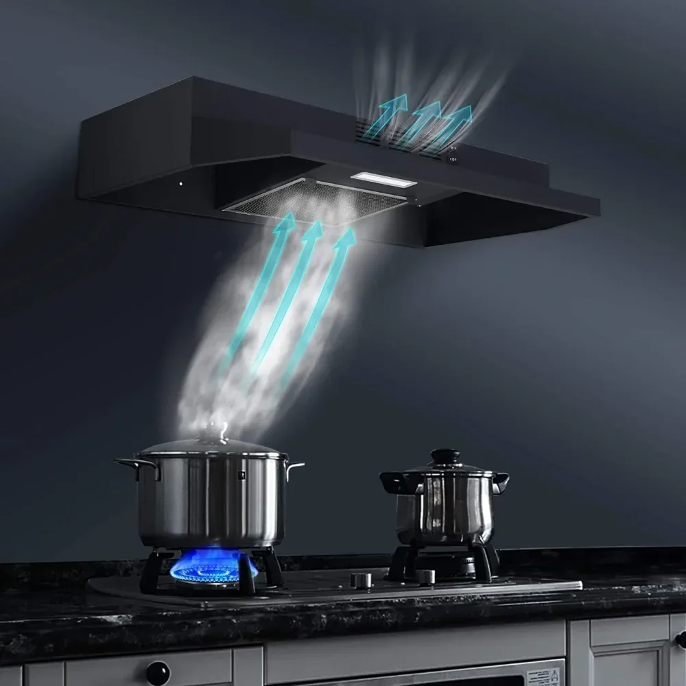 

tt Range Hood 30 inch Under Cabinet, Ducted/Ductless Convertible Kitchen Hood, Stainless Steel Vent Hood