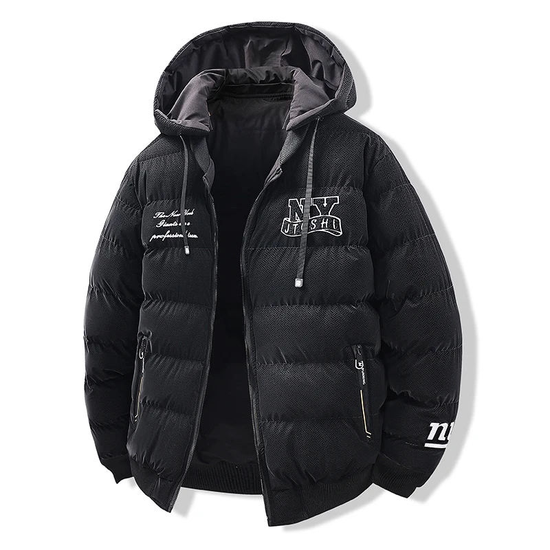 ใหม่แฟชั่น Solid Keep WARM Men Coat กลางแจ้งหนาที่ถอดออกได้หมวกแจ็คเก็ตฤดูหนาวสบายๆอเนกประสงค์สวมใส่สองด้าน Parka