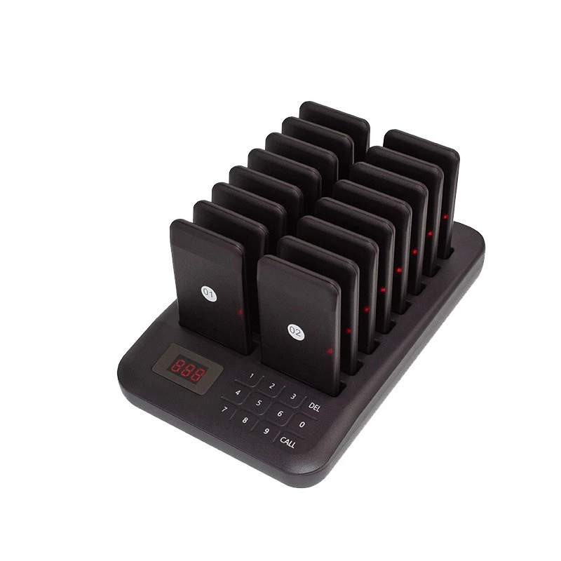 Wireless food pickup device Restaurant line caller Wireless pager 1 to 16 Commercial queuing caller system