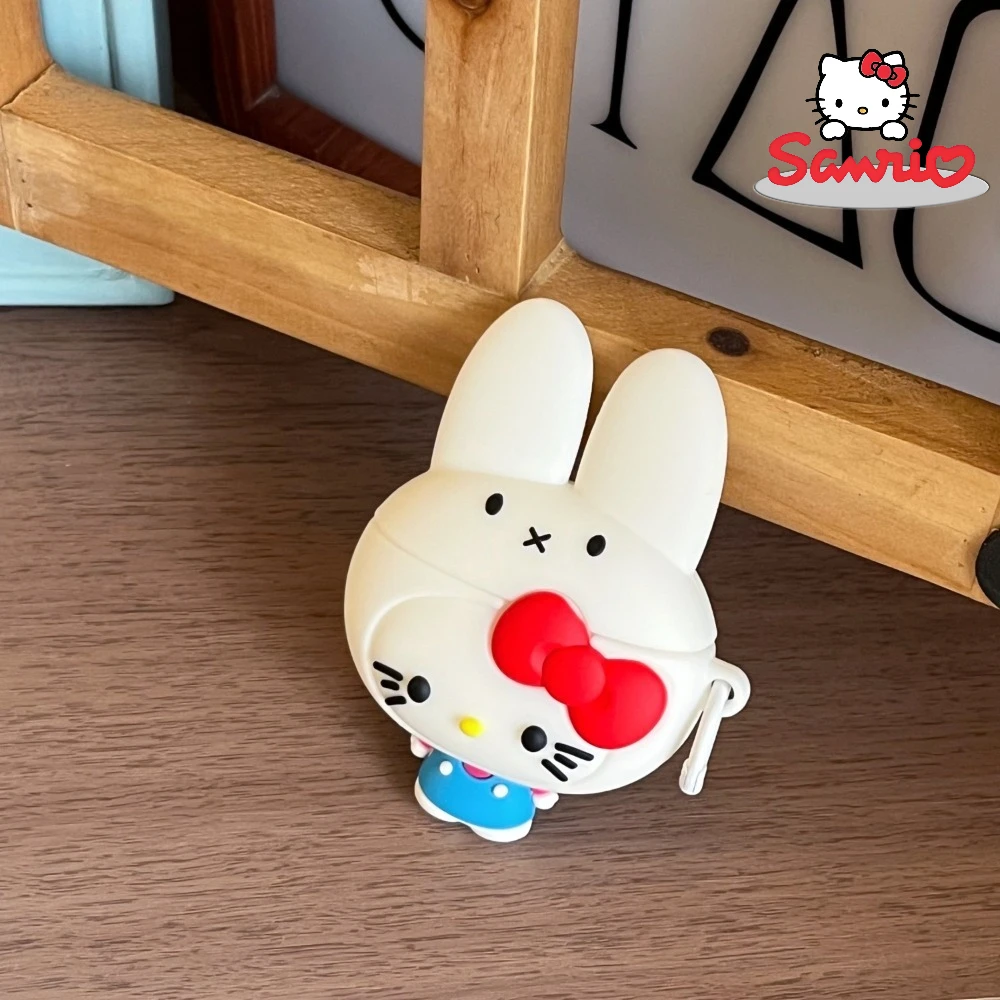 Sanrio Earphone Case For AirPods Pro Pro2 Airpods 3rd 4 2 1 Cute 3D Hello Kitty Headset Protection Soft Silicone Headphone Cover view 6