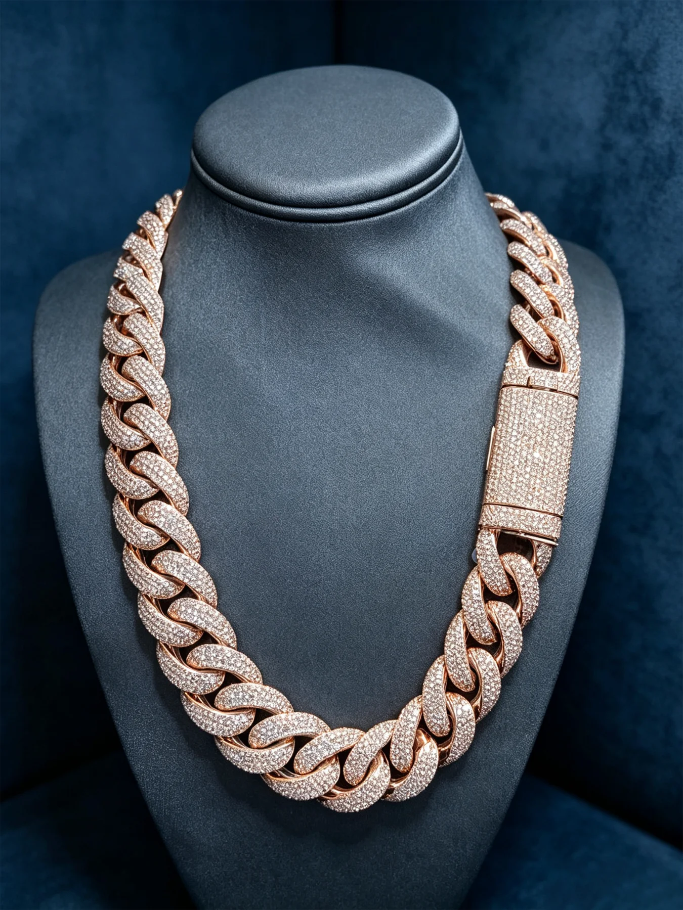 22Mm classic vintage glory Cuban necklace, Seiko inlaid with full details,Miami hip-hop mainstream style,men's finishing touches