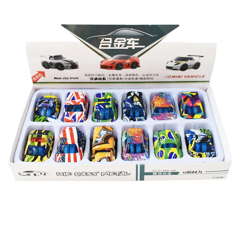 Diecast Alloy Pull Back Mini Car Toys,New Cartoon Kids Car Toys,12pc/lot Car Gifts,Wholesale Free Shipping