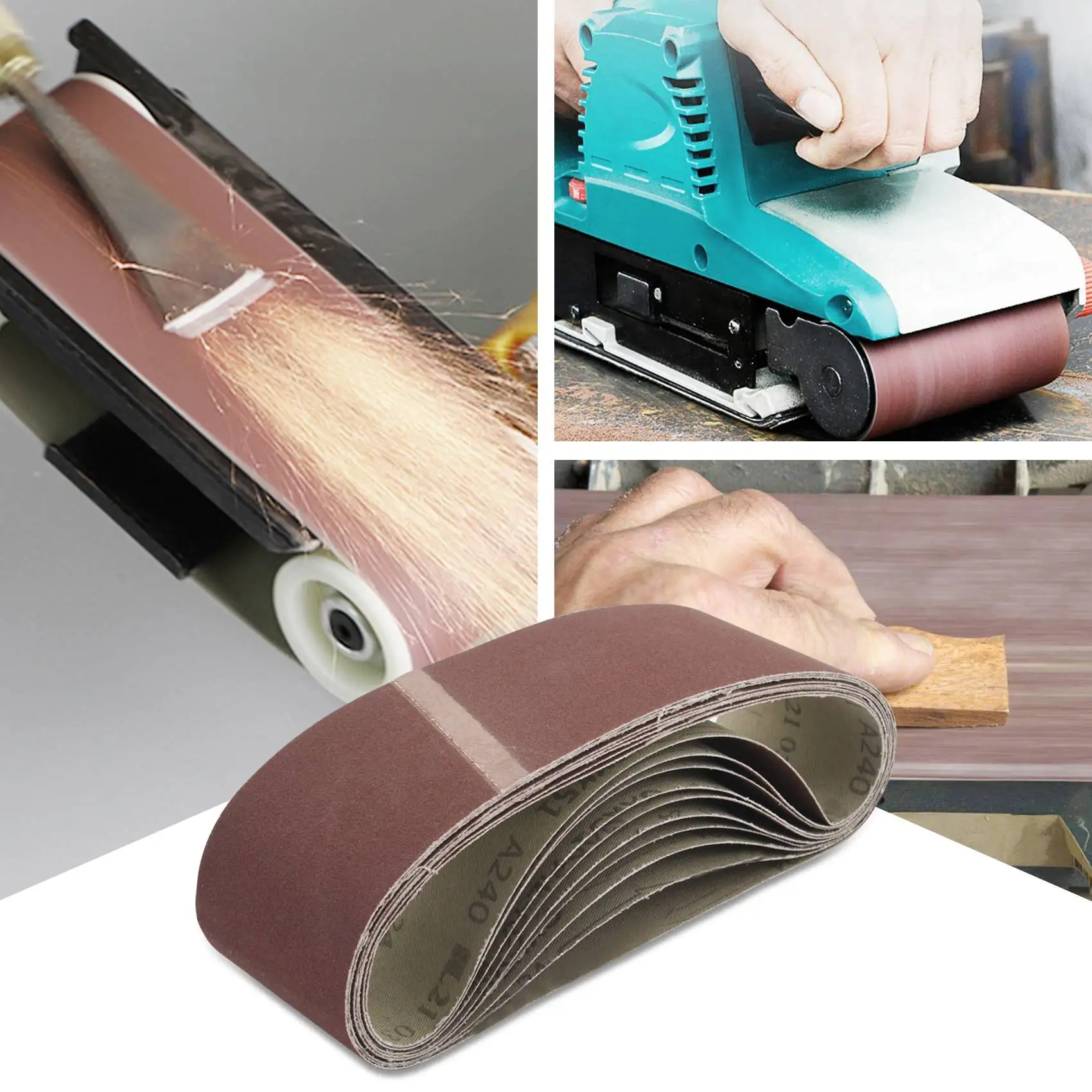 3 X 21Inch Sanding Belts | 240 Grit Aluminum Oxide Sanding Belt | Premium Sandpaper For Portable Belt Sander – 10