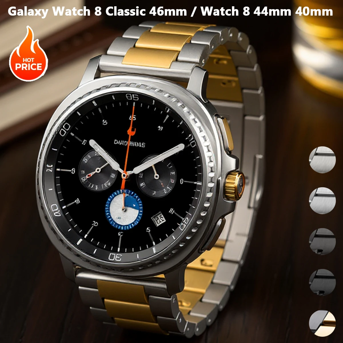 

Ремешок из нержавеющей стали для Samsung Galaxy Watch 8/8Классический металлический ремешок для часов Samsung Galaxy Watch Ultra 2025/7 Ultra 47 мм