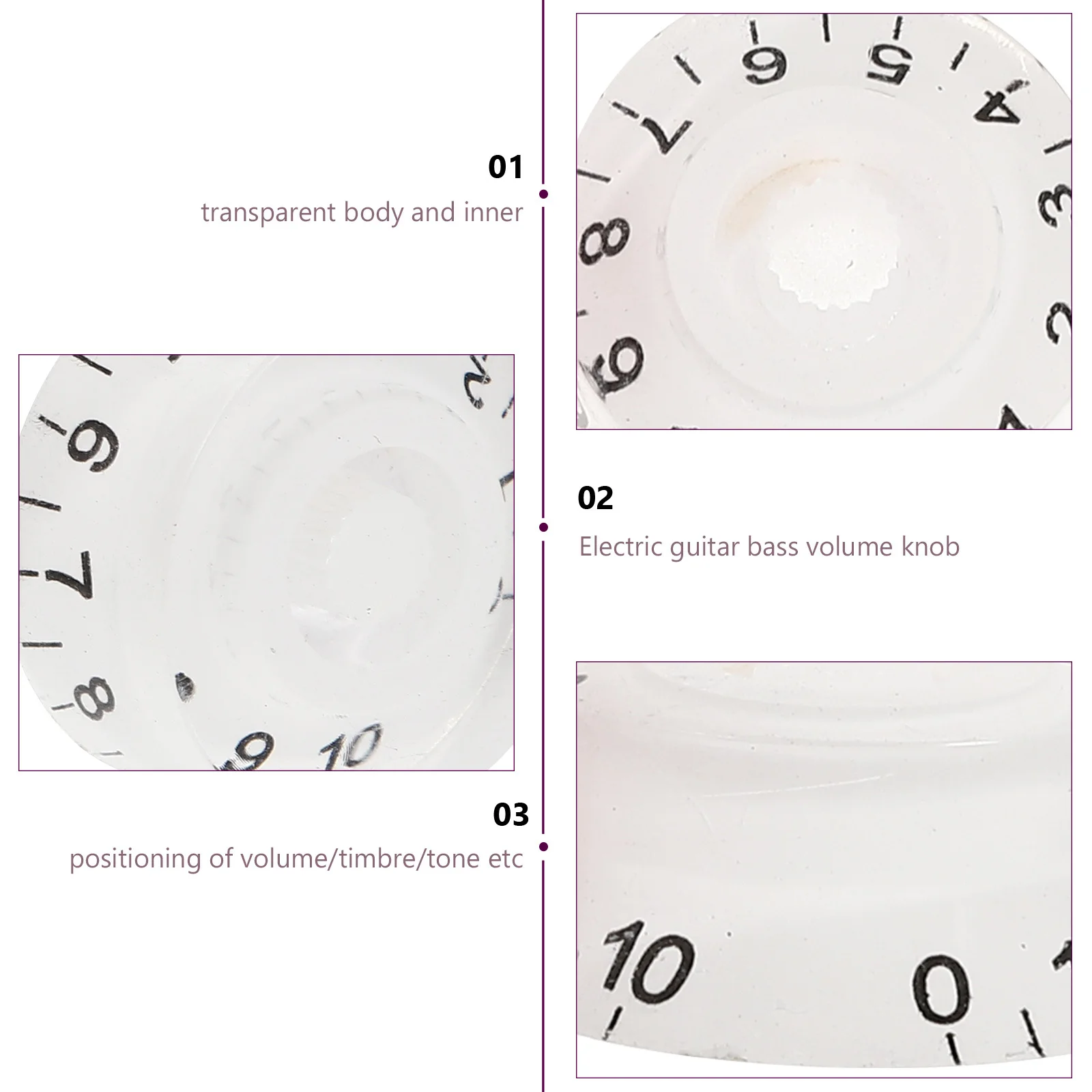 

4Pcs Guitar Volume Knob Electric Guitar Accessories Professional Replacement Caps for Bass String Instrument Anti-Corrosive