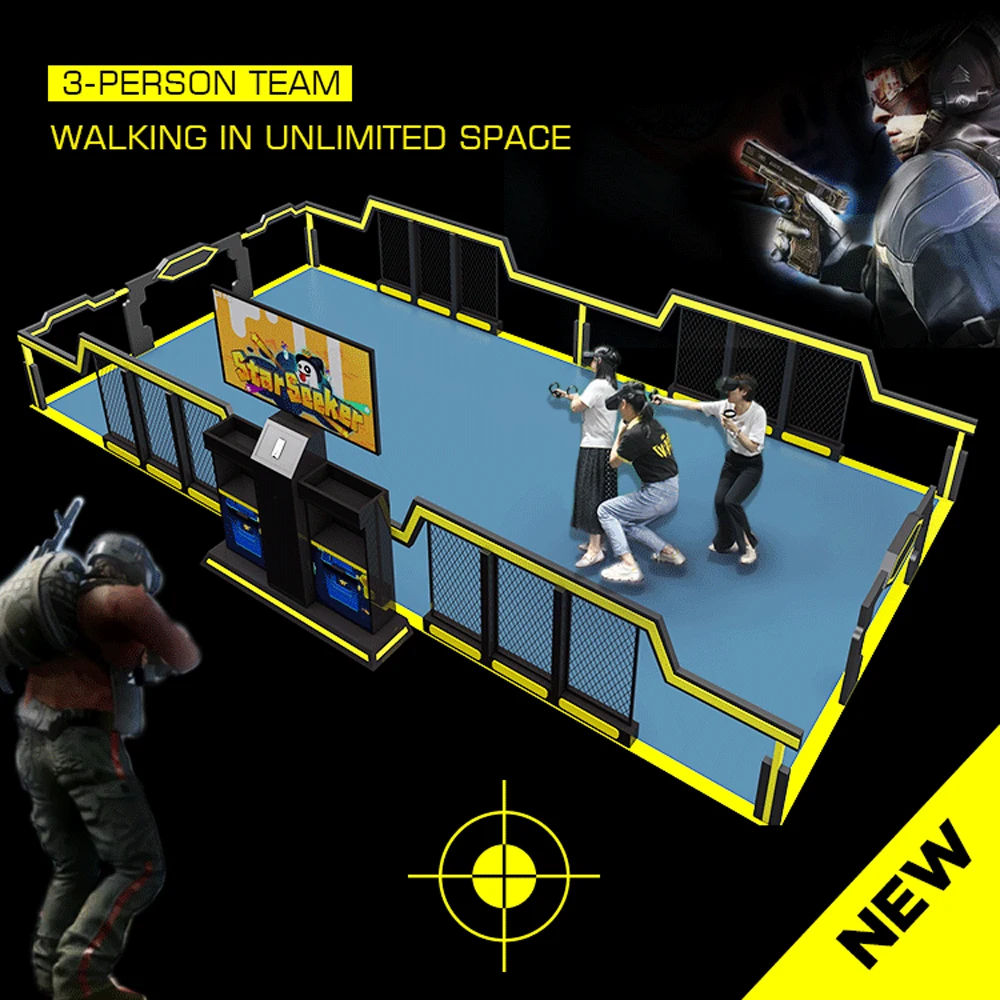 Virtual Reality 9D VR Shooting Game Simulator VR Standing / Walking Platform VR Game Machine With Big Space