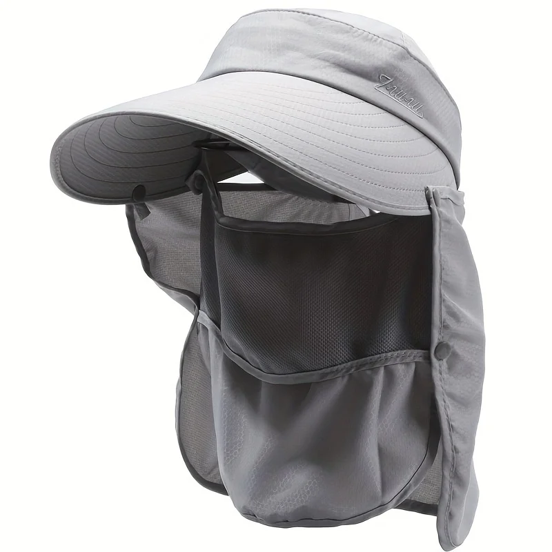 Outdoor-Sonnenhut für Damen, Sommerhut mit abnehmbarem Schal, Fischerhut, atmungsaktiv, für Angeln, Camping, Wandern – Detail 3