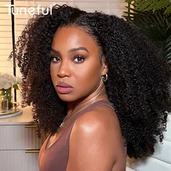 10A New 9x6 Part Max M-Cap Glueless Wigs Human Hair Wigs Ready To Wear Bleached Knots Pre Cut Lace Kinky Curly Glueless Wigs