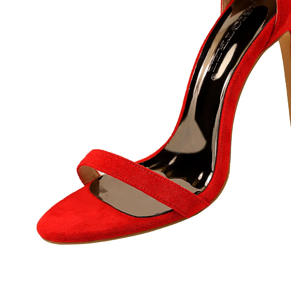Women Heels Sandals Fetish 10cm High Heels Lady Open Toe Green Blue Suede Sandle Summer Stripper Nightclub Dress Strappy Shoes