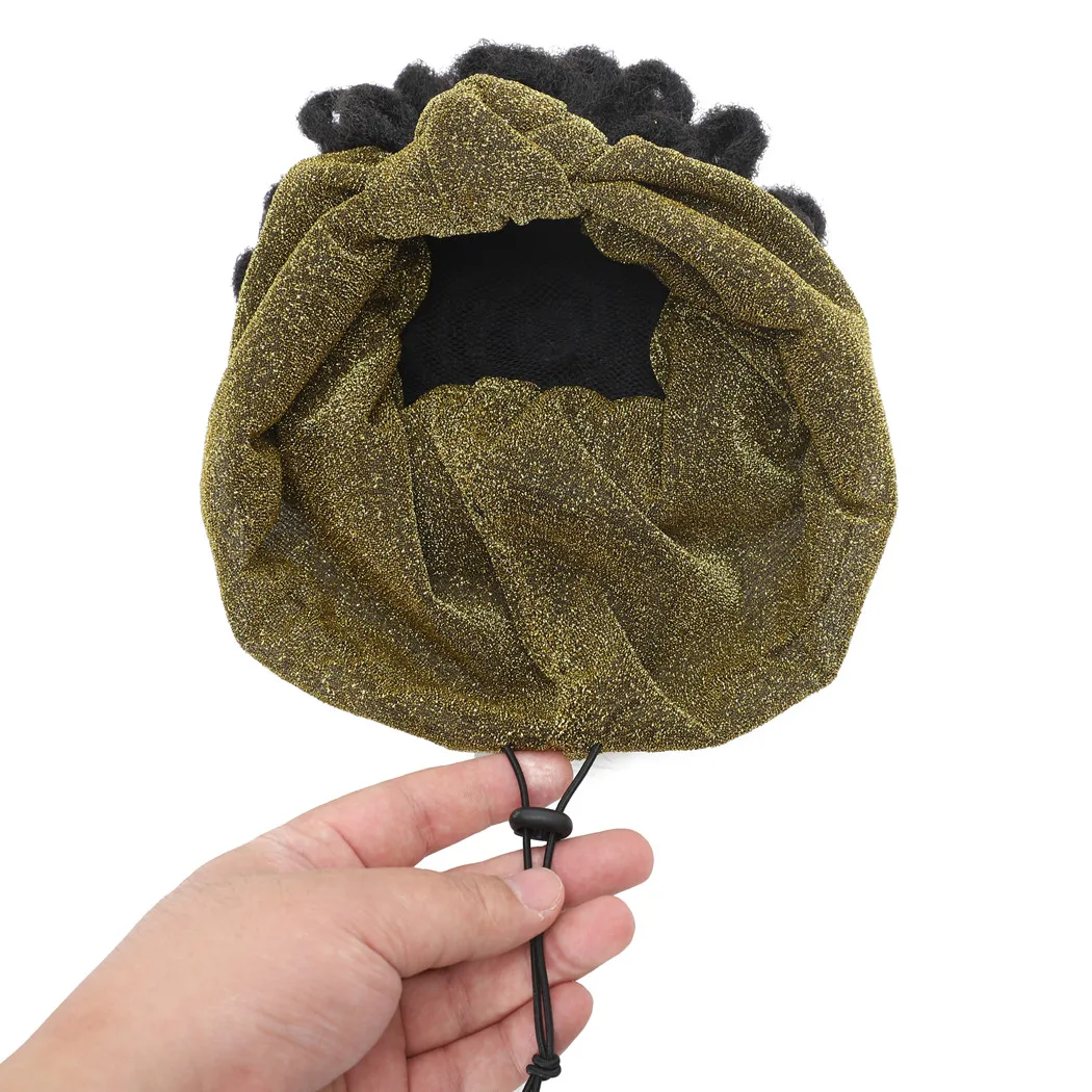 عقال شعر مستعار Dreadlock كروشيه اصطناعي شعر مستعار قصير للنساء السود الحجاب شعر مستعار الاصطناعية سهلة الارتداء واسعة عقال