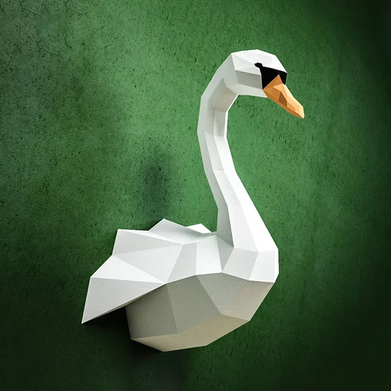 Swan Paper Model Hanging Wall Decoration Home Bar Diy Paper Cutting Toy