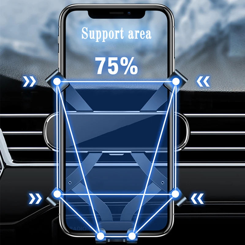 Supporto per telefono da auto per Land Rover Range Rover Velar 2018-2022 supporto per staffa di navigazione a gravità supporto girevole per presa