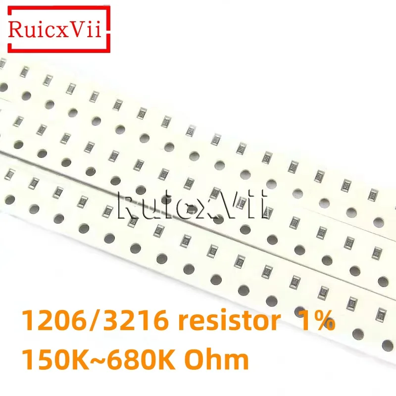 

1000pcs 1206 Chip resistor 3216 1% 150K 160K 180K 220K 240K 249K 270K 300K 330K 360K 390K 430K 499K 510K 560K 620K 680K Ohm 1/4W