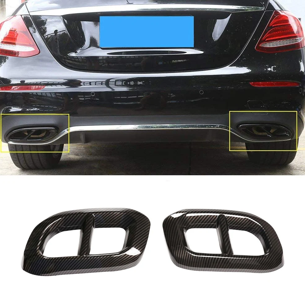 Car Exhaust Pipe Tail Cover Trim Rear Exhaust Muffler Panel Carbon Fiber Tail Throat Frame for Benz GLC GLE GLS