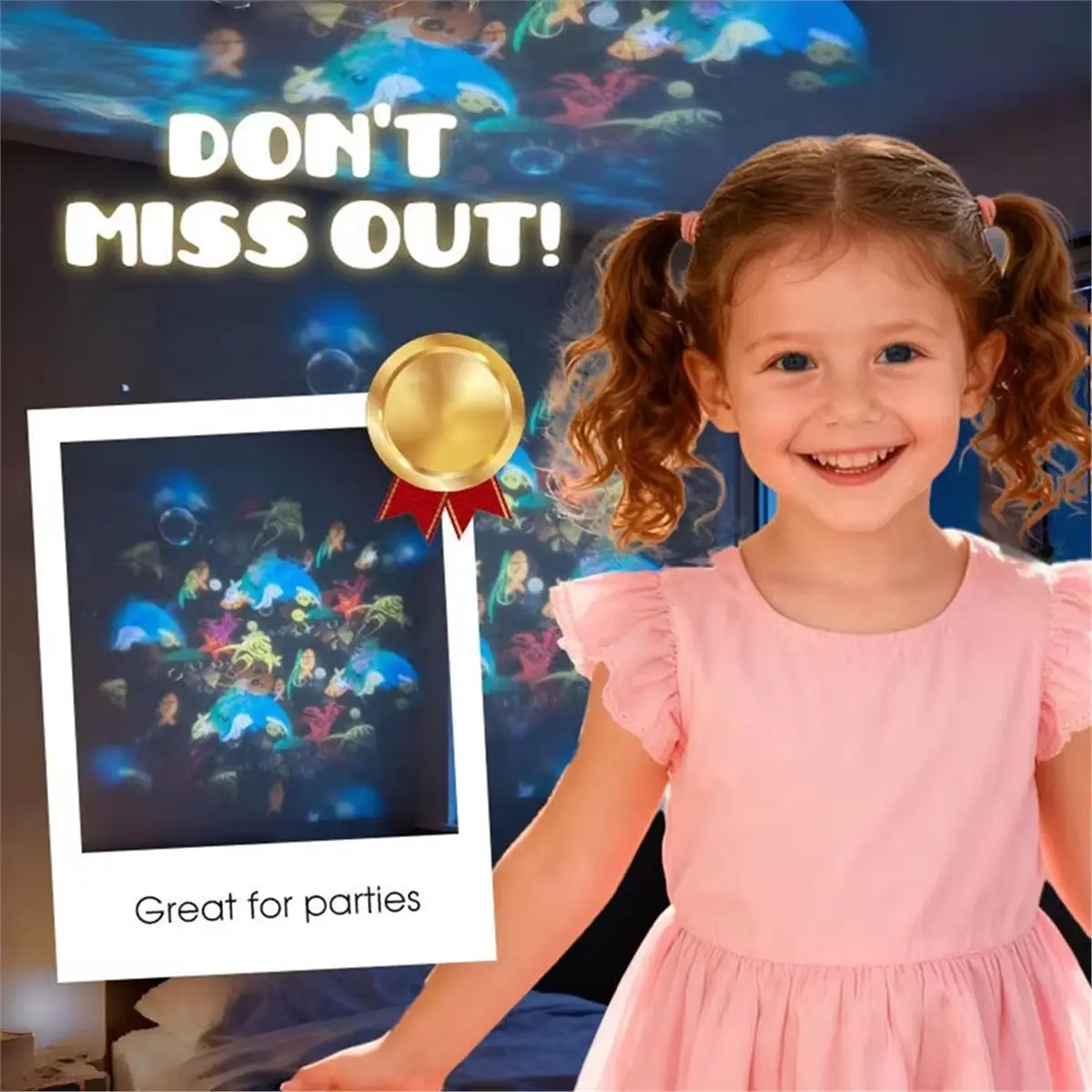Projecteur de Nuit Océanique pour Enfants, Lampe Rotative pour Chambre de Bébé et Tout-Petit, Cadeau d'Anniversaire et de Fête