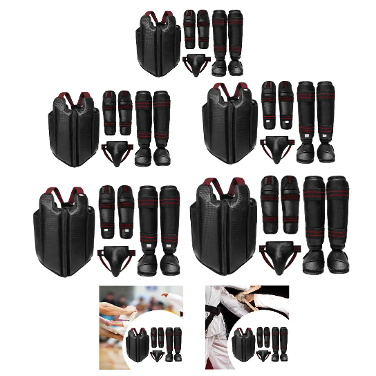 

Taekwondo Protective Gear Adjustable Belly Protection Pad Arm Leg Guards