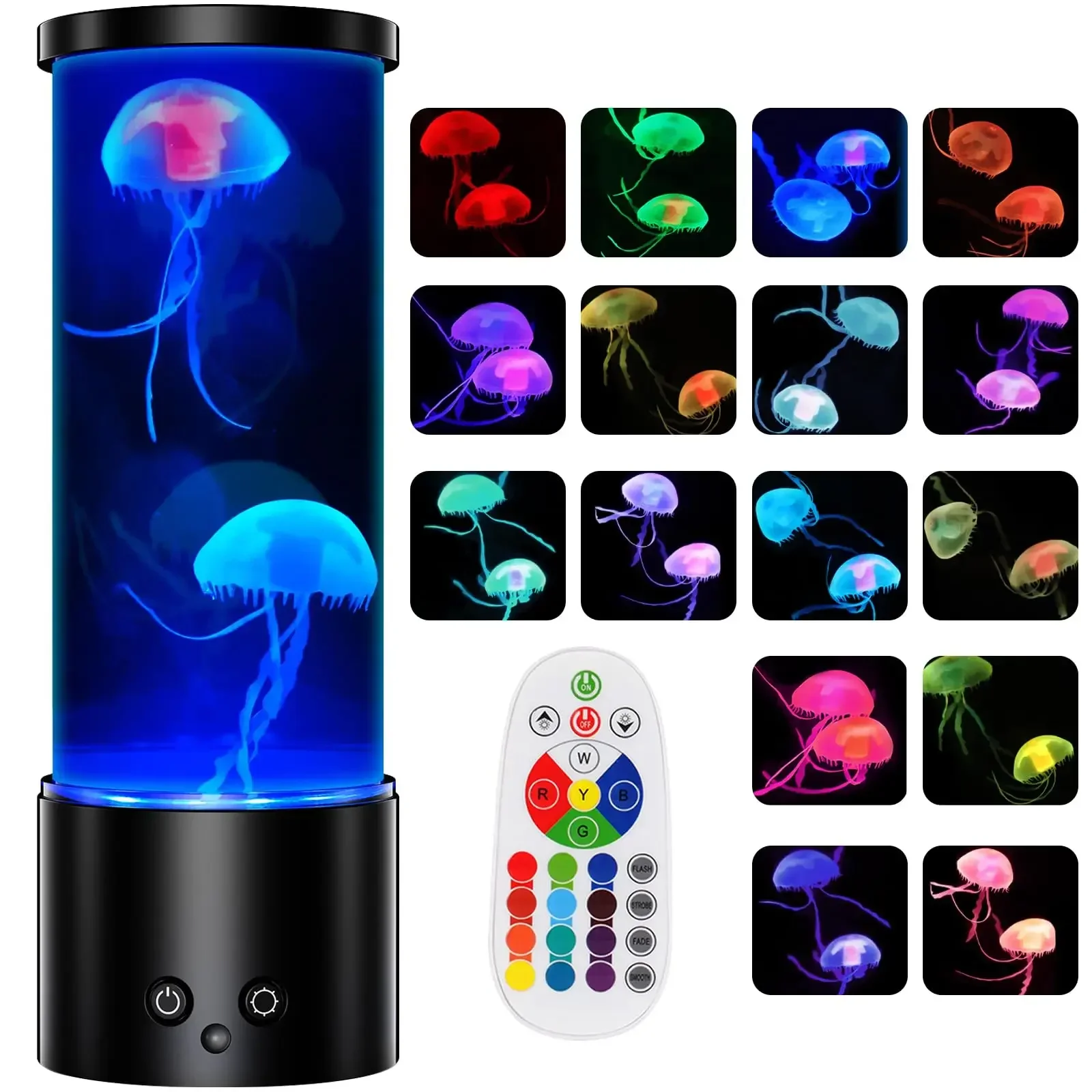LED Mini Jellyfish Light USB Rainbow Color Changing Ambient Light Creative Exquisite Night Light Silent Desktop Decoration Light