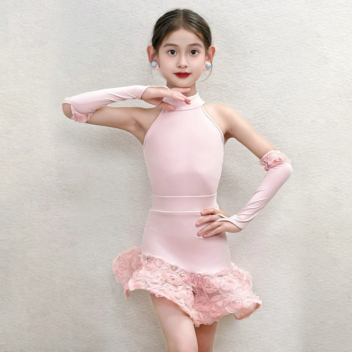 

New Children Latin Dance Dress Sleeveless Top Skirt Suit Chacha Samba Practice Clothes Performance Costumes Stage Wear DQL12790
