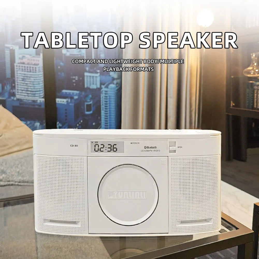 CD30 CD Player with Bluetooth Speaker, Retro Home Audio System for CDs