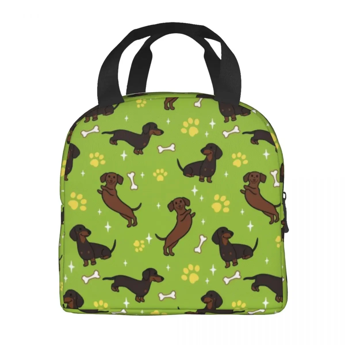 Dachshunds Teckel Pattern Lunch Box for Women Dackel Sausage Dog Cooler Thermal Food Insulated Lunch Bag School Children Student