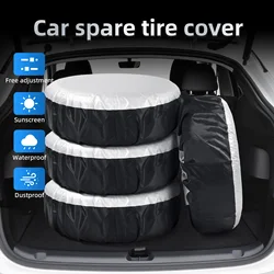 AD 4pcs 13-23 inch Waterproof Car Spare Wheel Tire Protector Cover Bag for RV Tire Cover Storage Bags With Handle Elastic Rope