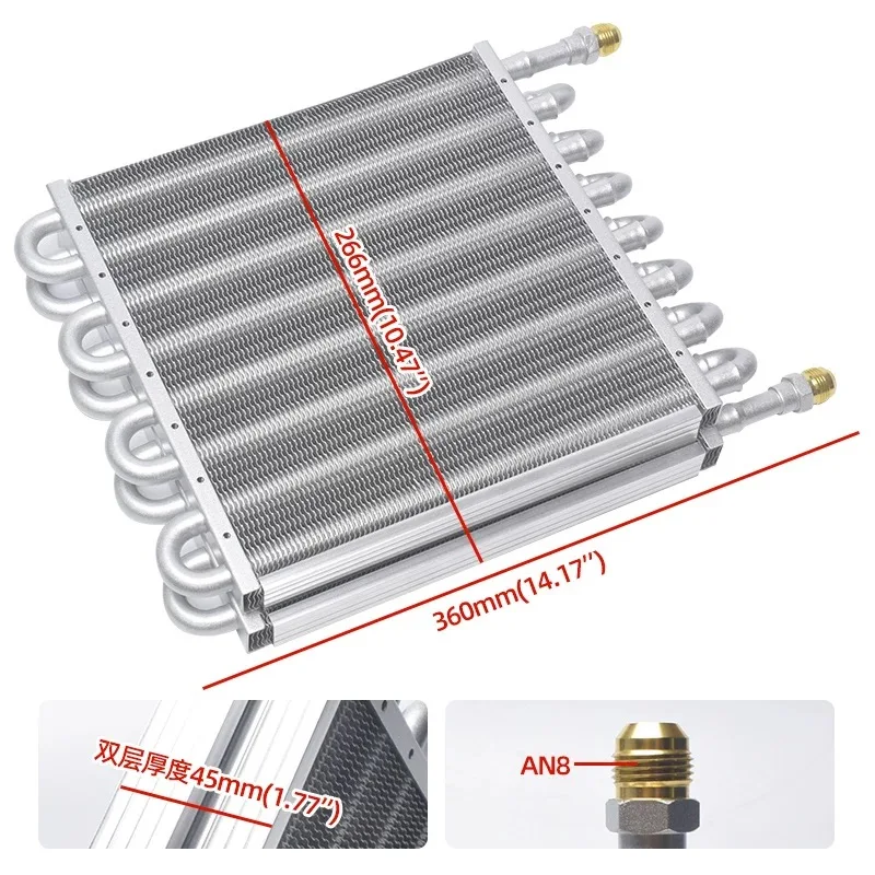 Automotive Gearbox Modification Parts Double Layer 16 Row Oil Cooling Kit Water Cooled Transmission Radiator With Cooling Fins