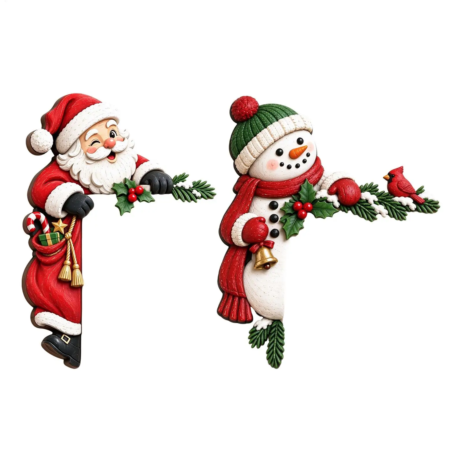 Door Topper Wooden Christmas Peeking Design Wall Window Art Over Door Decoration for Home Entryway Living Room Kitchen Dormitory