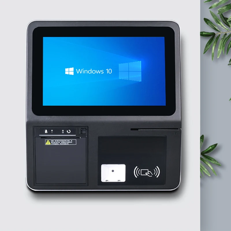 11.4 Polegada Touch Screen Nova máquina tudo-em-um caixa self-service montada na parede para impressão e swiping cartão e código de digitalização