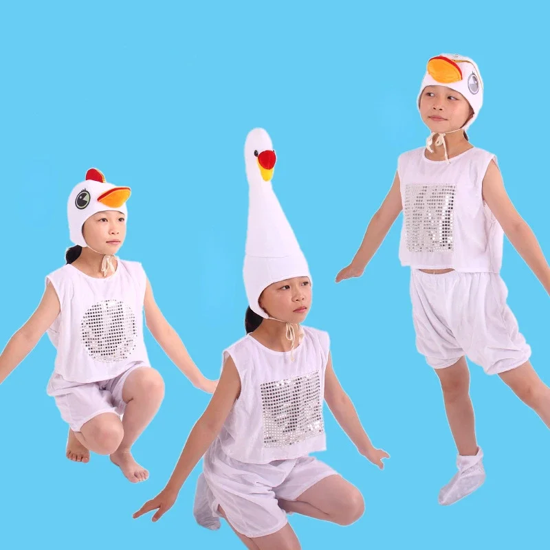 Children Boy Girl Duck Goose Dog Swan Crane Animal Costumes Summer Clothing Performance Props