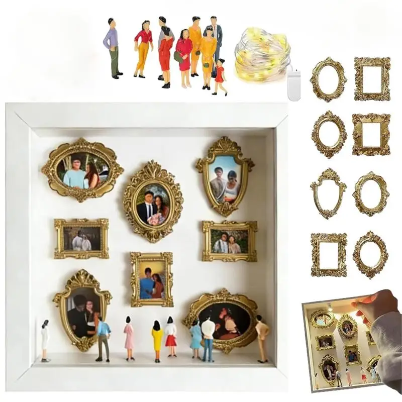 DIY Cat Silhouette Museum Box, LED Light Photo Display Case