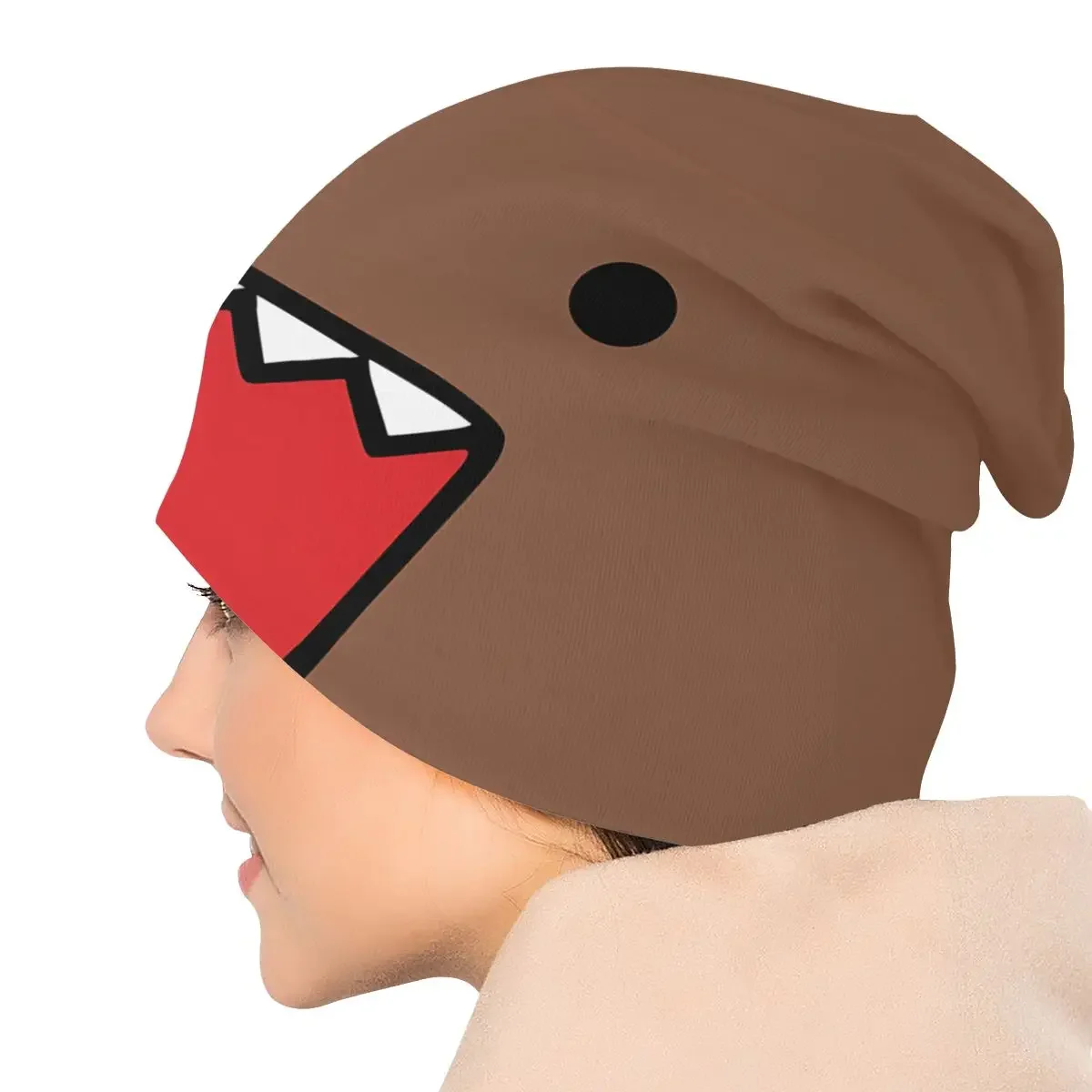 Domo Kun Cartoon Skullies czapki czapki outdoorowe fajne cienkie czapki Hipster czapki męskie damskie nauszniki