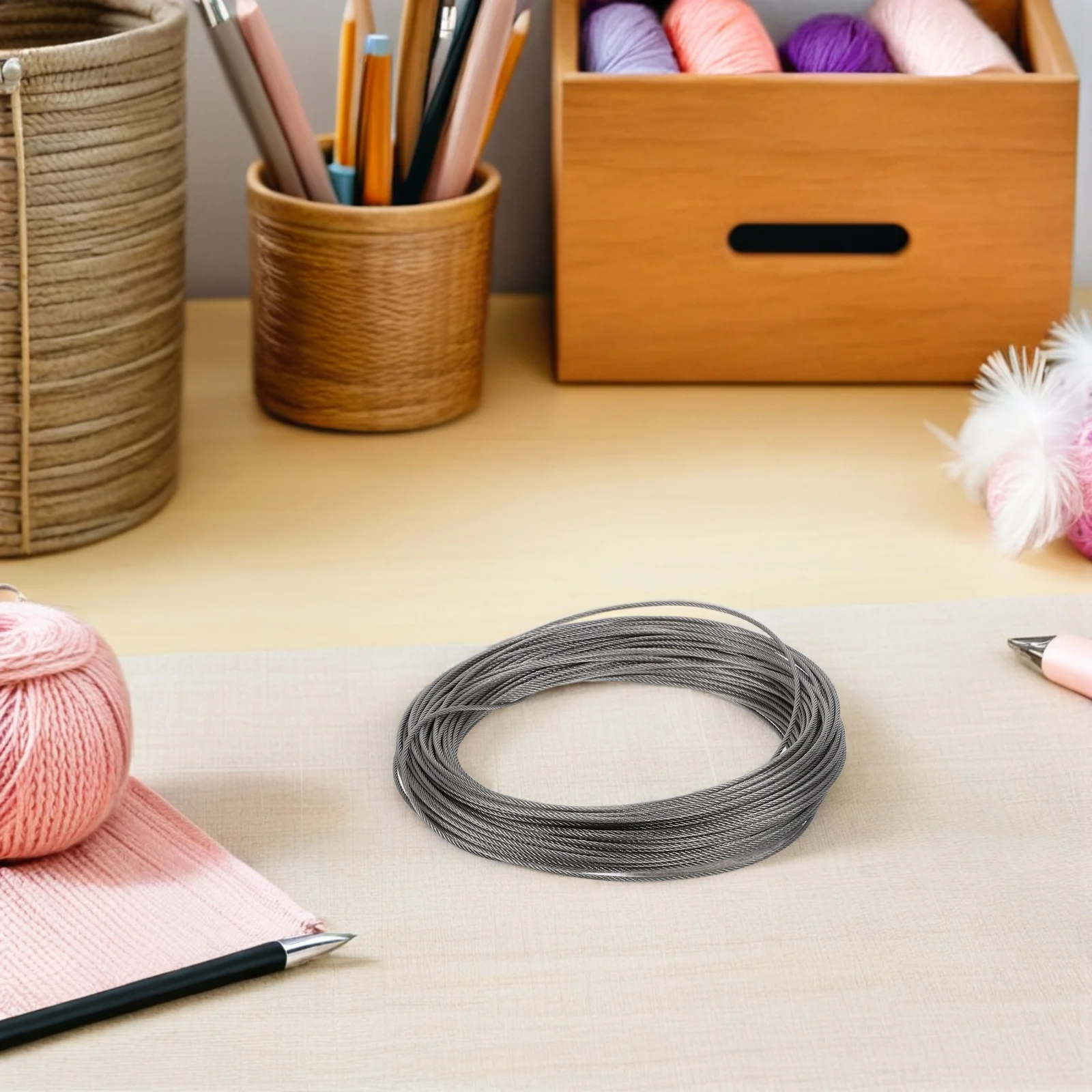 10 メートル 304 ステンレス鋼ワイヤーロープ 2 ミリメートル亜鉛メッキ鋼ケーブル庭屋外セキュリティフェンス固定用ヘビーデューティ強力な引張