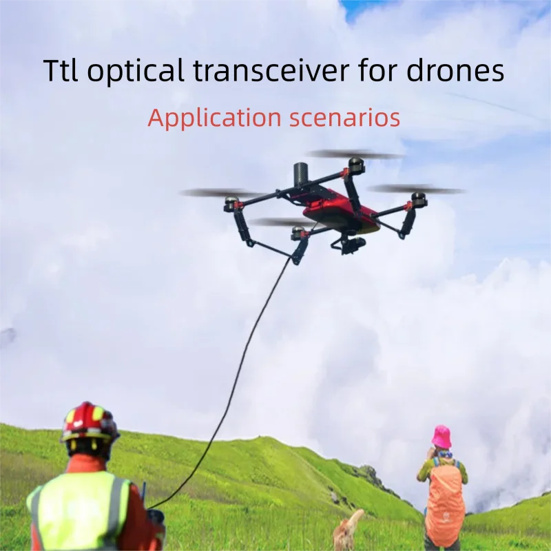Drone Fiber Optic Module TTL Fiber Optic Transceiver  Optic Port FC Interface Module UART/SBUS to Fiber Optic