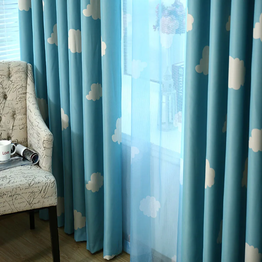 

1PC Hot-selling Korean Style High-shading Printed Children's Curtains Living Room Bedroom Children's Room Study Balcony Window