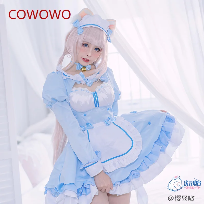 Аниме NEKOPARA vol.4 Vanilla Maid Dress Vanilla Косплей Костюм Chocola Vanilla Милое синее платье Вечерние наряды Cos Одежда