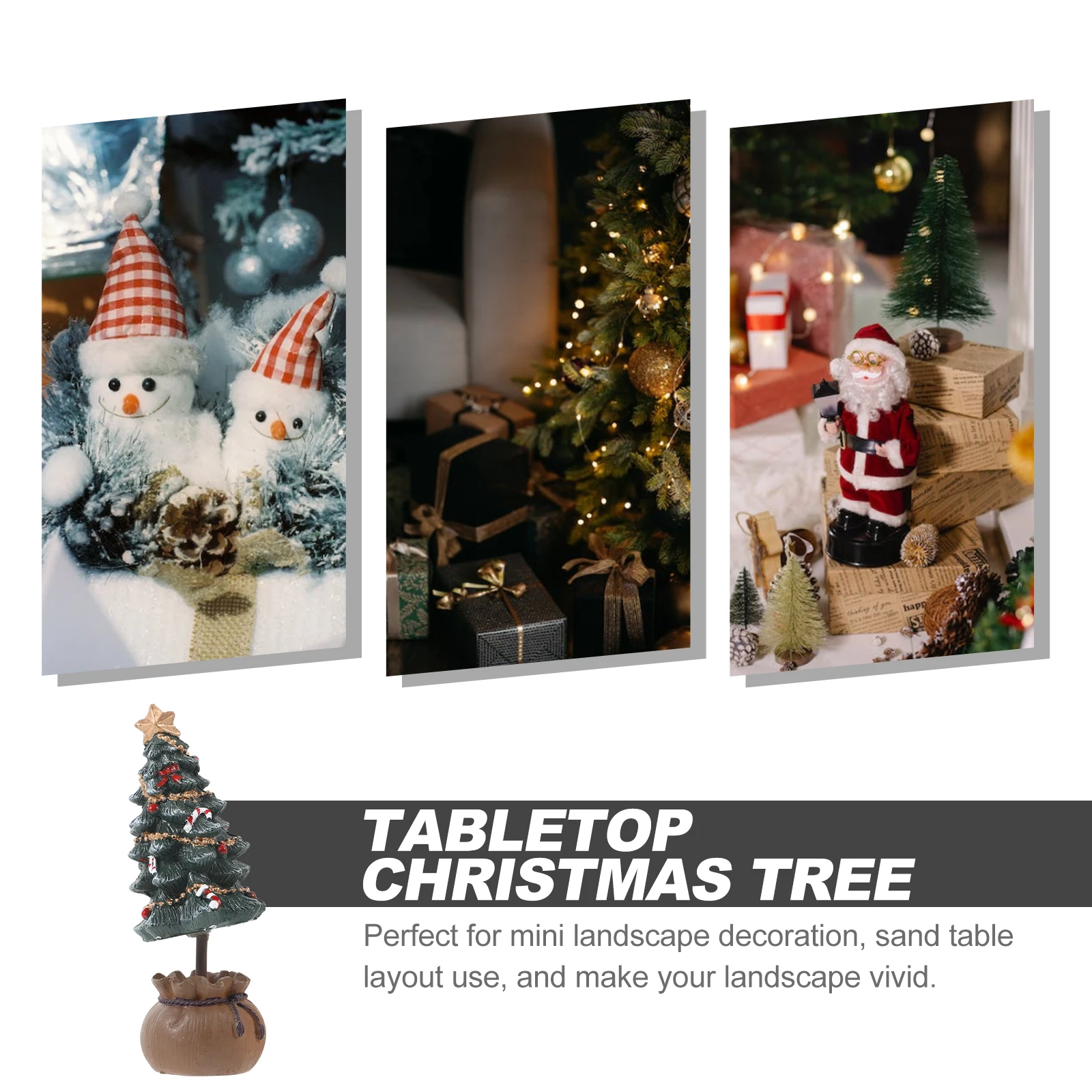 

Christmas Tree with Base for Mini Landscape Decor Stable Placement Vivid Details Ideal Xmas Party Gift Christmas Tree