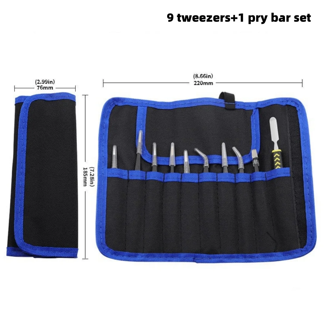 Stainless Steel Tweezers Set,Pointed,Elbow,Flat Head Tweezers Set Hand Tools Industrial Repair Tools Anti-static