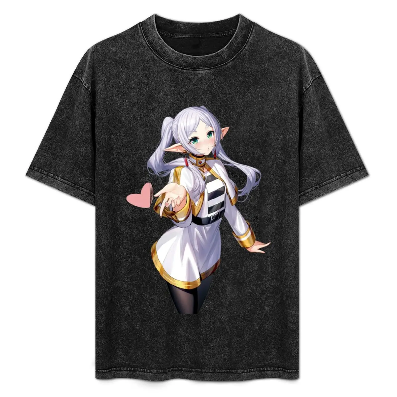 

Frieren - chu kiss T-Shirt summer clothes graphics custom t shirt anime clothes Men's t shirts