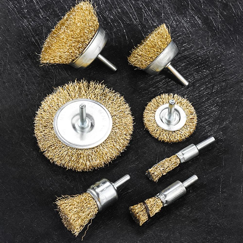 6mm Shank Stainless Steel Wire Wheel Brush Kit Electric Drill Mill Polishing Brushes Rotary Tool Metal Rust Removal Disc Grinder