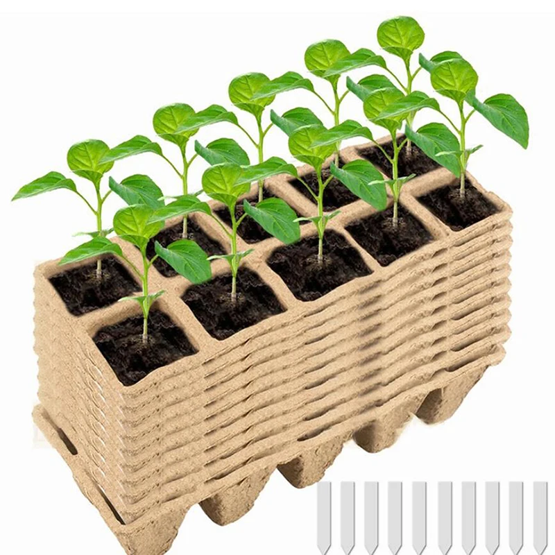 1 Set 10 Hole Biodegradable Garden Green Products Paper Pots Permeability DIY Accessories Garden Pots Paper Tray