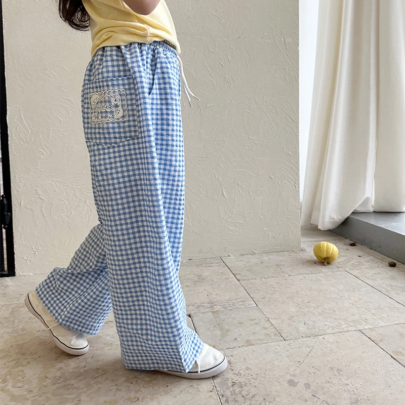 

Girls' Pants Summer 2025 New Stylish Summer Dopamine Color Casual Children's Straight Leg Pants Summer Outfit