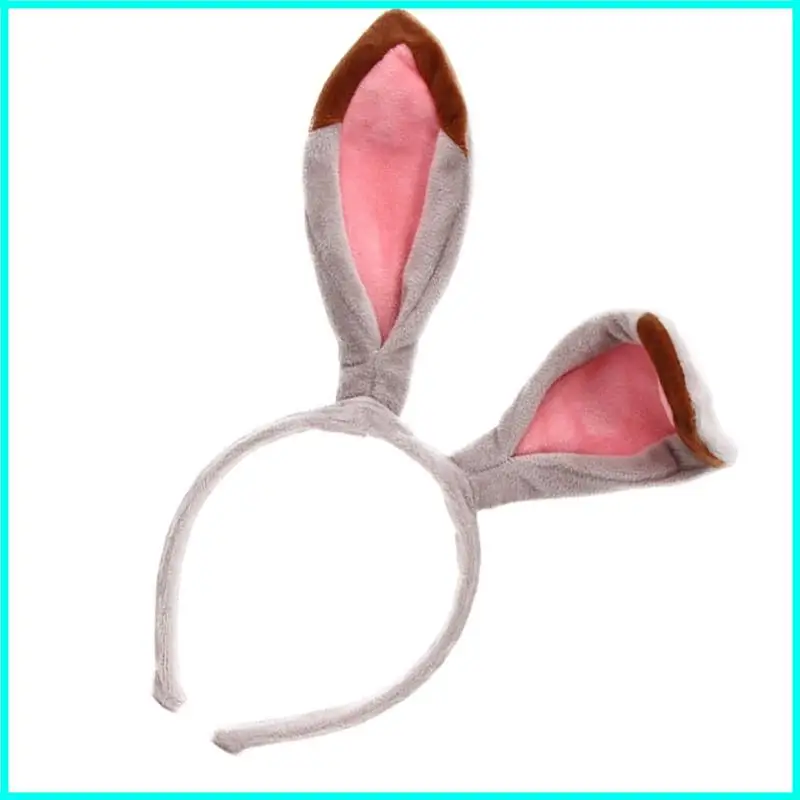 

Elegant Rabbit Ears Hair Accessory Furry Headbands For Theme Parties