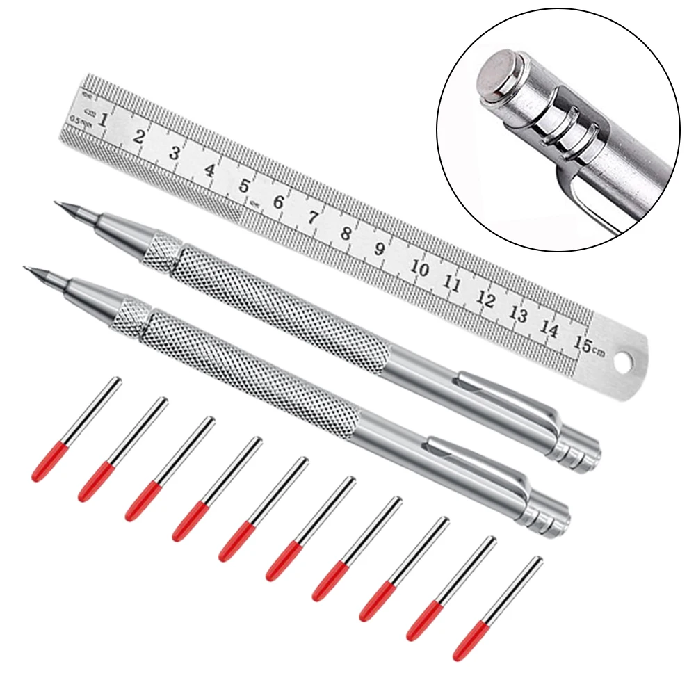 Imagem -05 - Scribe Carbide Scriber Pen Metal Madeira Vidro Azulejo Marcador de Corte Lápis Metalurgia Carpintaria Ferramentas Manuais