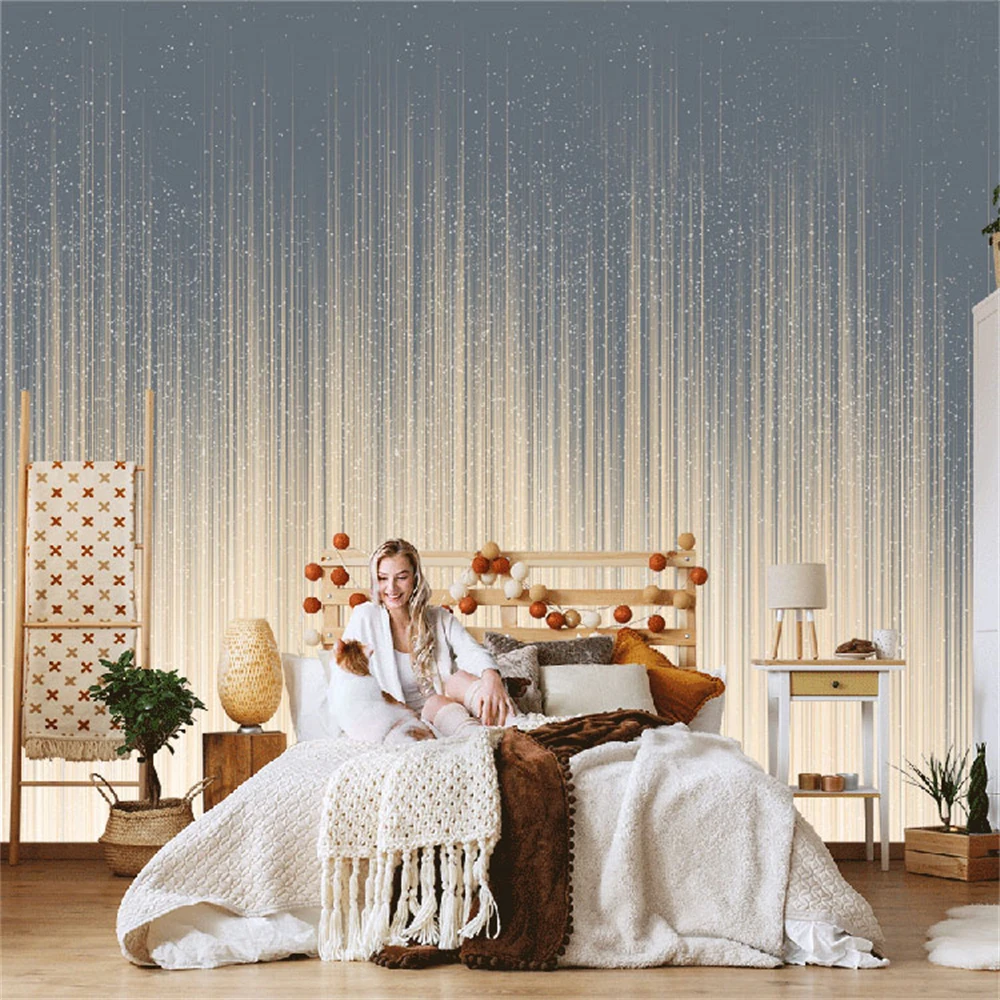 custom Modern light luxury line art wallpaper hotel homestay mural wallpapers living room TV background wall cloth 3D wallpaper