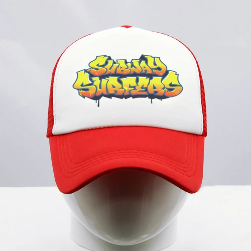 Gorra de camionero con logotipo de Surfers de Metro, sombreros de videojuegos Unisex, sombreros para el sol, sombreros de Golf, gorra de béisbol de malla de poliéster ajustable para verano